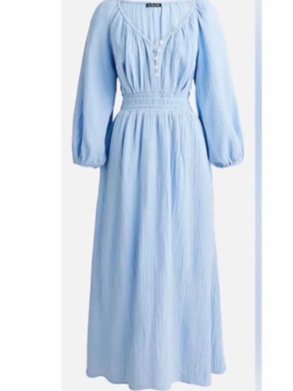 J. Crew Light Blue Maxi Dress with Smocked Waist